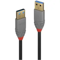 Lindy 36752, 2 m, USB A, USB A, USB 3.2 Gen 1 (3.1 Gen 1), 5 Gbit/s, Schwarz