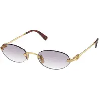 Miu Miu MUA54S Damen-Sonnenbrille Randlos Oval Metall-Gestell, gold