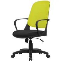 Dmora Bürostuhl Dbink, Mesh-Arbeitsstuhl mit Armlehnen, Ergonomischer Bürositz, 61x60h99/108 cm, Schwarz und Gelb