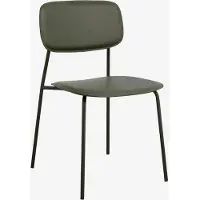 Nordal Esszimmerstuhl ESA Grün, Kunstleder & Metall, stapelbar, H79cm B45cm T50cm