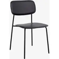 Nordal Esszimmerstuhl ESA Schwarz Kunstleder Metall stapelbar 45x50x79 cm Sitzhöhe 46 cm