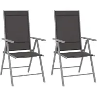 vidaXL Gartenstühle Klappbar 2 Stk. Textilene Schwarz