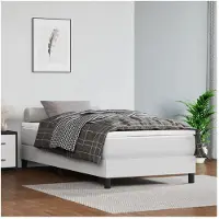 vidaXL Taschenfederkernmatratze Mittel Weiß 90x190x20 cm Kunstleder
