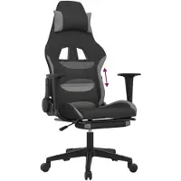 vidaXL Gaming-Stuhl mit Fußstütze Schwarz und Hellgrau Stoff