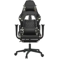 vidaXL Gaming-Stuhl mit Fußstütze Schwarz und Tarnfarben Kunstleder