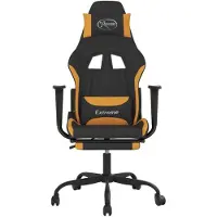 vidaXL Gaming-Stuhl mit Massage & Fußstütze Schwarz und Orange Stoff