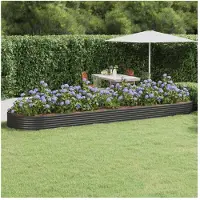 vidaXL Hochbeet Verzinkter Stahl 523x140x36 cm Anthrazit