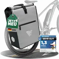 MIVELO Max - 2-in-1 wasserdichte Packtasche für Gepäckträger - Grau - 25 L