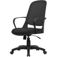 Dmora Bürostuhl Dbink, Mesh-Arbeitsstuhl mit Armlehnen, Ergonomischer Bürositz, 61x60h99/108 cm, Schwarz