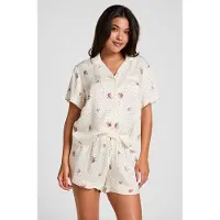 Hunkemoller Pyjama-Shorts Satin Weiß