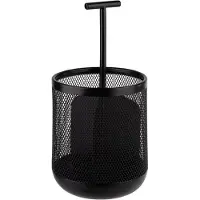 Assheuer & Pott APS 11755 Besteckbehälter DART, Metall, Ø 12 cm, Höhe 25 cm, möbelschonende Unterseite, 3 Fächer, schwarz