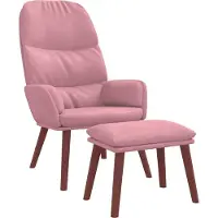 vidaXL Relaxsessel mit Hocker Rosa Samt