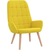 vidaXL Relaxsessel mit Hocker Hellgelber Stoff