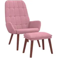 vidaXL Relaxsessel mit Hocker Rosa Samt