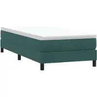 vidaXL Boxspringbett ohne Matratze Dunkelgrün 100x210 cm Samt