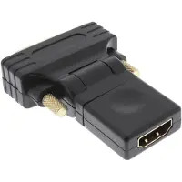 InLine HDMI-DVI Adap., HDMI BU auf DVI ST, flex. Winkel, verg. Kont., 4K2K kom., DVI-D male, DVI, Schwarz