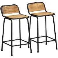 vidaXL Barhocker 2 Stk. 46x35,5x80 cm Raues Mango Massivholz