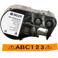 Brady M4C-750-595-OR-BK, Vinyl, Schwarz auf Orange, 19.05 mm x 7.62 m, permanent, Endlos