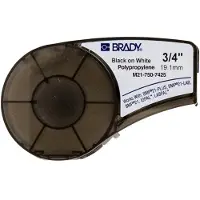Brady M211 und M210, Polypropylen-Etiketten für Labore, Schwarz, Weiß, Selbstklebendes Druckeretikett, Polypropylen (PP), Wärmeübertragung, Quadratisch, BMP21-PLUS, BMP21, ID PAL, LABPAL, BMP21-LAB