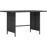 vidaXL Garten-Esstisch Grau 110x70x65 cm Poly Rattan
