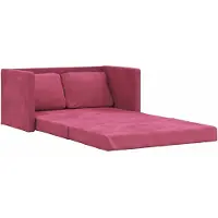 vidaXL Bodensofa mit Schlaffunktion Weinrot 122x204x55 cm Samt
