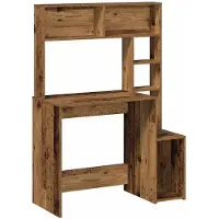 vidaXL Schreibtisch mit Regal Altholz-Optik 100x45x140cm Holzwerkstoff