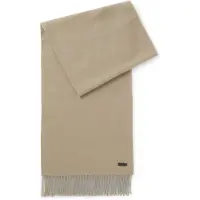 BOSS Wollschal "Naster 35*180" mit gedrehten Fransen, aus Wolle, Lederlabel, Premium Quality