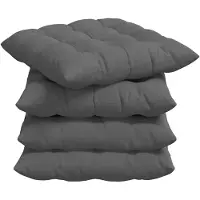 vidaXL Sitzkissen 4 stk. Mikrofaser Dunkelgrau 40 x 40 x 6 cm