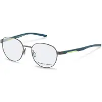 Porsche Design 8746 Unisex-Brille inkl. Gläser Vollrand Rund Metall-Gestell 53/19/145, grau