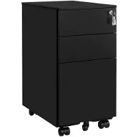 Helloshop26 Büroschrank - - 30 x 45 x 60 cm - 3 Schubladen - Mobil - Schwarzer Stahl