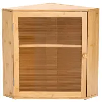 DUOKU Eckbrotbox - - SX006 - Holz in natürlicher Farbe - 2 Ebenen - Magnetdeckel