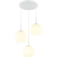 Globo Lighting Hängeleuchte ANDRE, Metall, Glas, Weiß, 3-flammig, höhenverstellbar