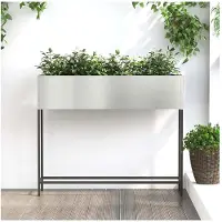 vidaXL Hochbeet Gartenpflanzer Silber 100 x 26 x 82 cm