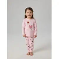 Name it Schlafanzug "NMFNIGHTSET CUTIE HEART NOOS" Baumwollmischung
