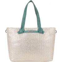 Fritzi aus Preußen Schultertasche Cloud Shopper Big Limited Painted Straw Silver Jade beige