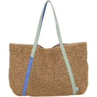 Fritzi aus Preußen Schultertasche Simply Shopper Nature Straw Blue Berry beige
