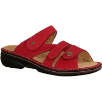 Finn Comfort Ventura-Soft, Monzared, Damen-Pantolette, Leder, NEU - Damenschuhe Pantolette / Zehentrenner, Rot, leder (nubuk)