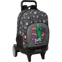 Safta Compact Evolutive Extraible Minecraft Graffiti 33l Rucksack Mit Rollen Grau Kinder Grau One Size