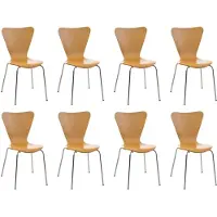 CLP 8er Set Besucherstuhl Calisto stapelbar natur