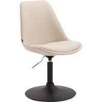 CLP Esszimmerstuhl Maverick Stoff drehbar und stufenlos verstellbar creme Gestell Farbe schwarz
