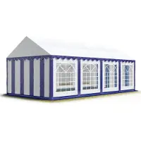 Sonstiges TOOLPORT Partyzelt Festzelt 4x8 m Garten-Pavillon PVC Plane 700 N in blau-weiß Wasserdicht