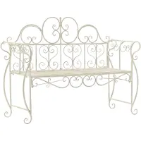 CLP Gartenbank Minna romantische Metallbank im Jugendstil belastbar bis 180 kg antik-creme