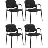 CLP 4er Set Stapelstühle Ken Pro Stoffbezug gepolstert mit Armlehnen bis 150 kg schwarz
