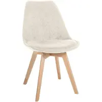 CLP Esszimmerstuhl Linares gepolstert mit Rückenlehne Buchenholzgestell | Farbe beige Material Cord