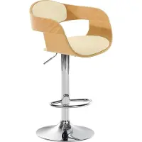 CLP Barhocker Kingston Kunstleder drehbar mit Höhenverstellung | Farbe natur/creme