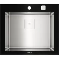 Teka DIAMOND RS15 1B AUTO Glas-Edelstahlspüle Schwarz/Edelstahl Poliert