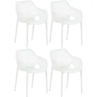 CLP Gartenstuhl Air XL 4er Set, Modern, Gestell Kunststoff, stapelbar, wetterfest weiß