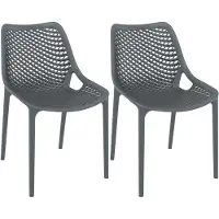 CLP 2er Set Stühle Air Stapelbar UV-lichtbeständig dunkelgrau