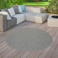 TT Home In-& Outdoorteppich Terrasse Küche Balkon Wetterbeständig Modern Unifarben Größe 200 cm Rund