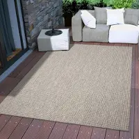 TT Home In-& Outdoorteppich Wetterfest Terrasse Meliert Modern Unifarben Ethno Design Größe 240x340 cm